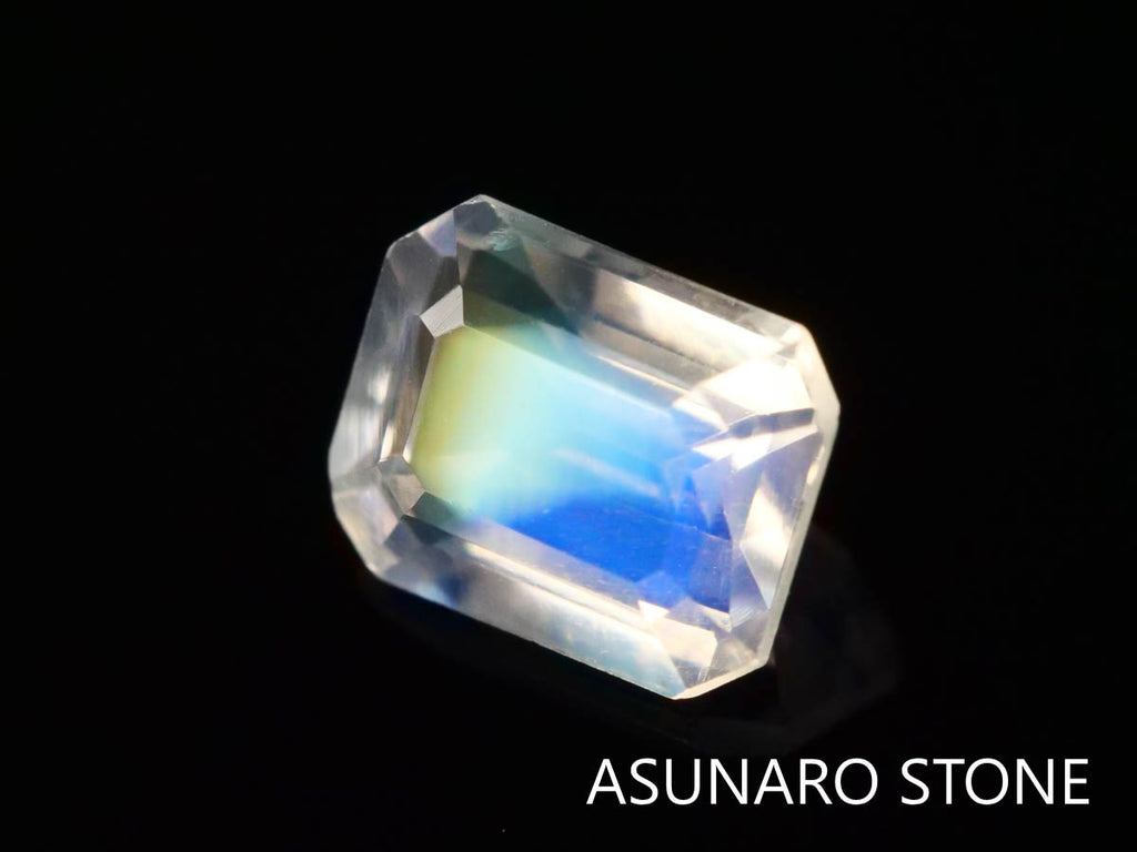 アンデシンラブラドライト  エメラルドカット　インド産　　0.37ct【230125-1361】