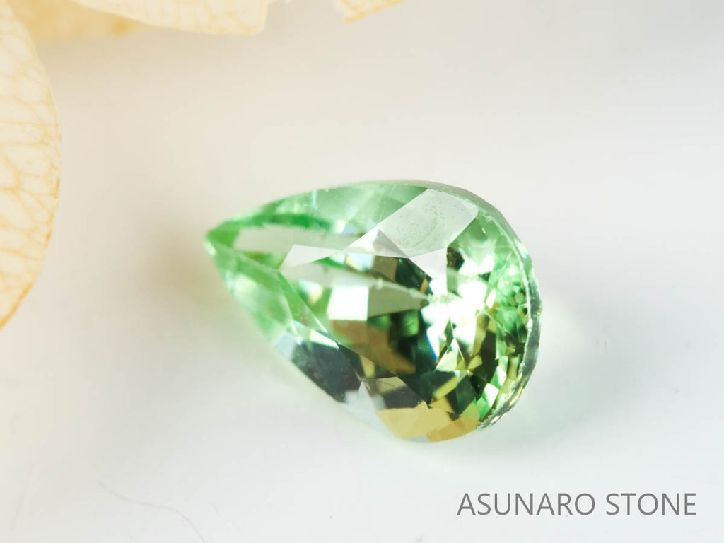 UVミントガーネット　タンザニア産　ペアシェイプ　0.61ct　【220301-1378】