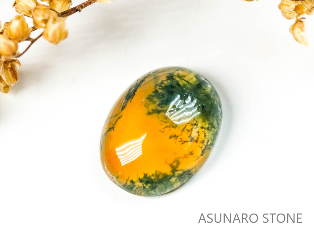 モスアゲート　カボション　ブラジル産 　1.13ct　【230210-1440】