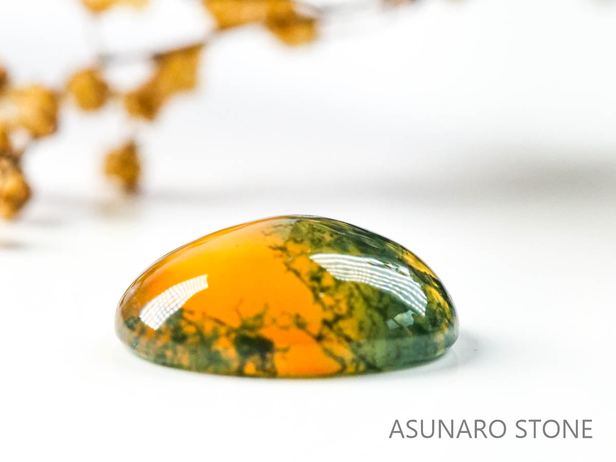 モスアゲート　カボション　ブラジル産 　1.13ct　【230210-1440】