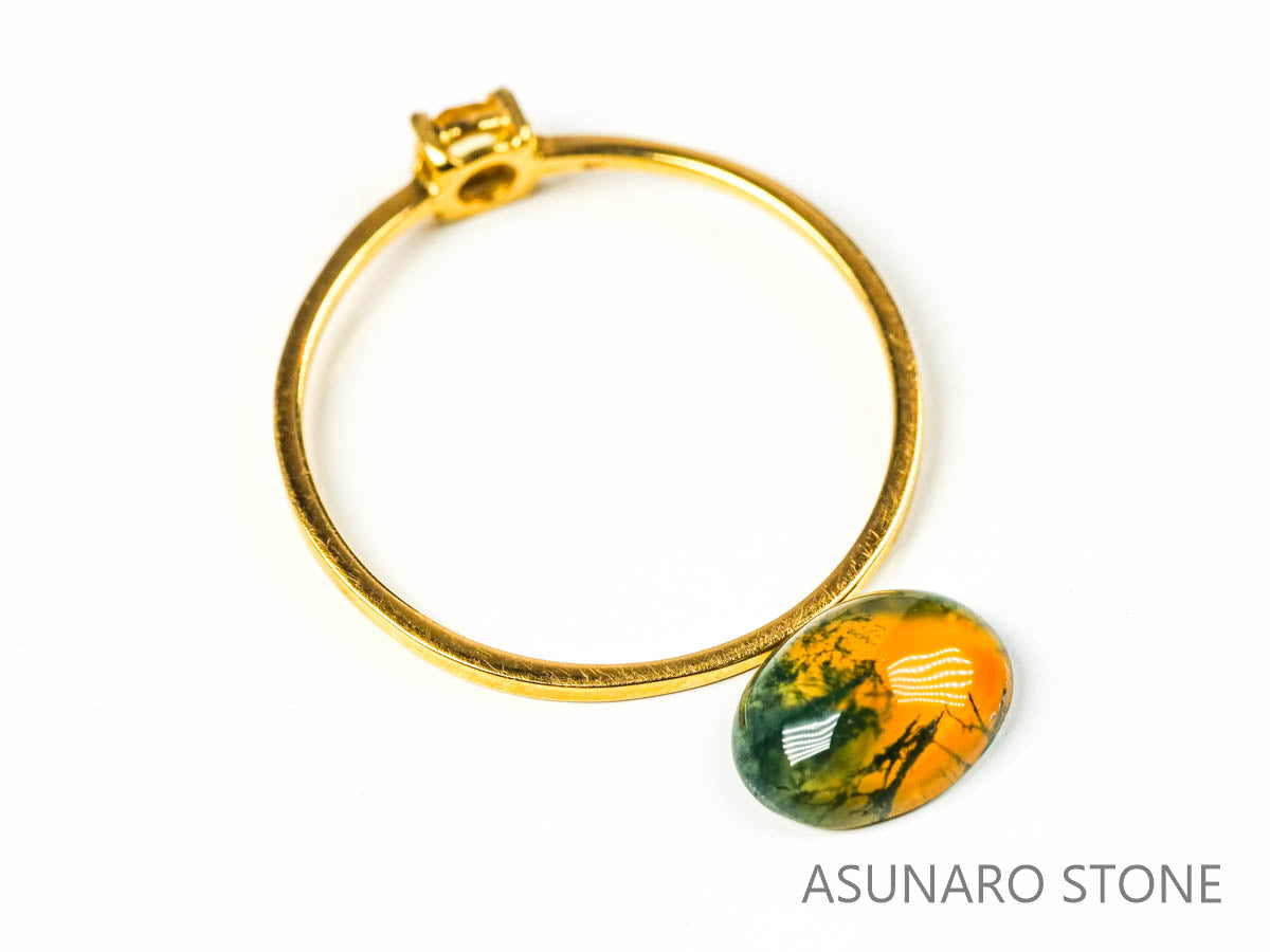 モスアゲート　カボション　ブラジル産 　1.13ct　【230210-1440】