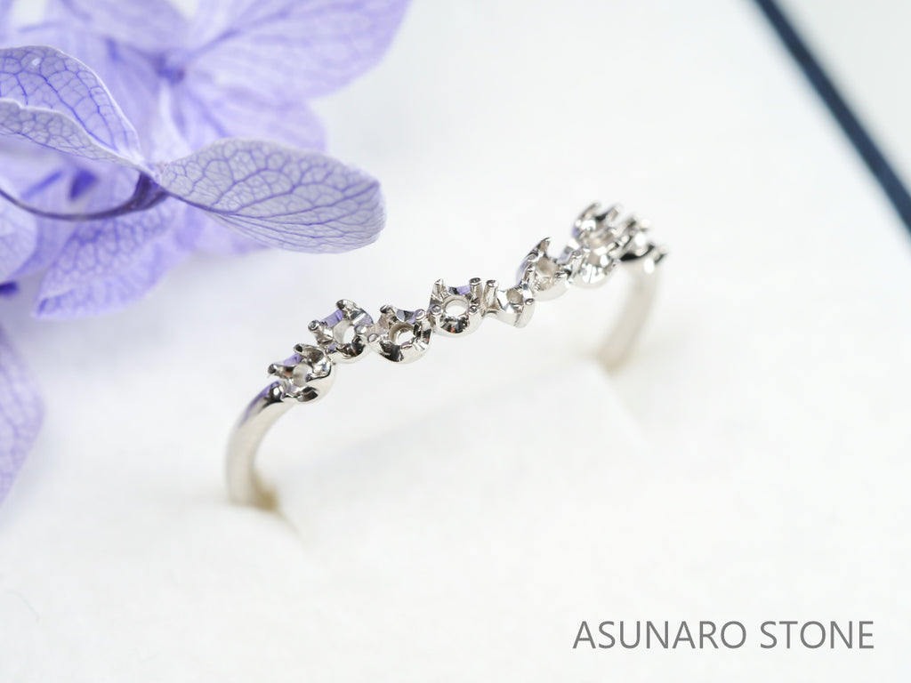 【お仕立て用】空枠番号：S37A　1.5mm用　リング枠　ハーフエタニティ【オーダージュエリー用】hpv