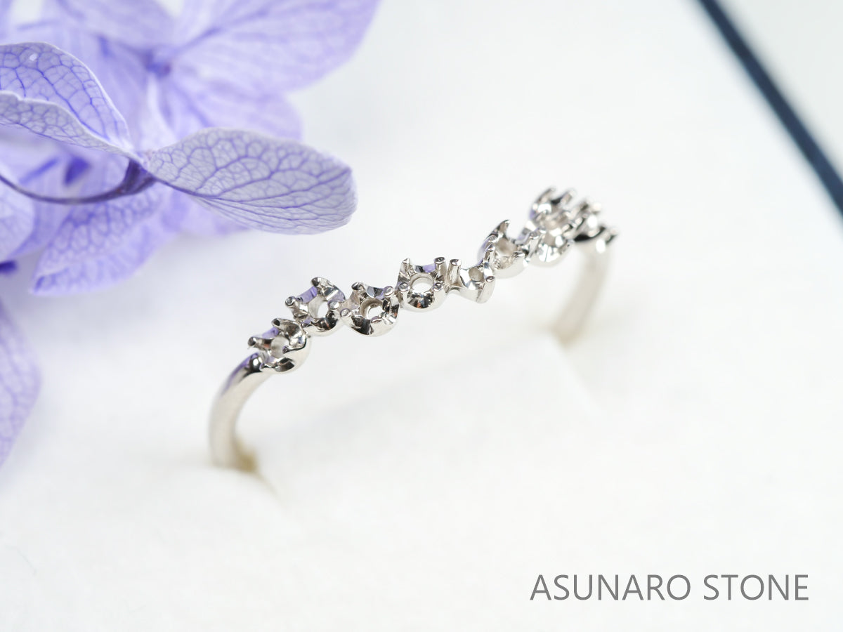 【お仕立て用】空枠番号：S37A　1.5mm用　リング枠　ハーフエタニティ【オーダージュエリー用】hpv