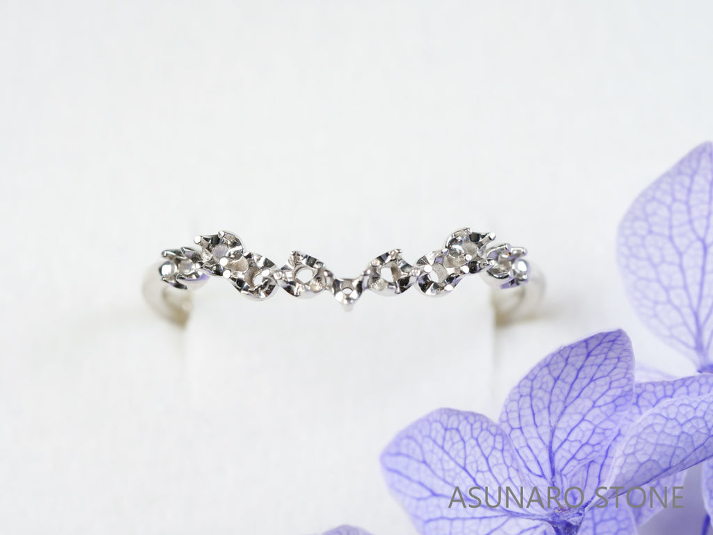 【お仕立て用】空枠番号：S37A　1.5mm用　リング枠　ハーフエタニティ【オーダージュエリー用】hpv