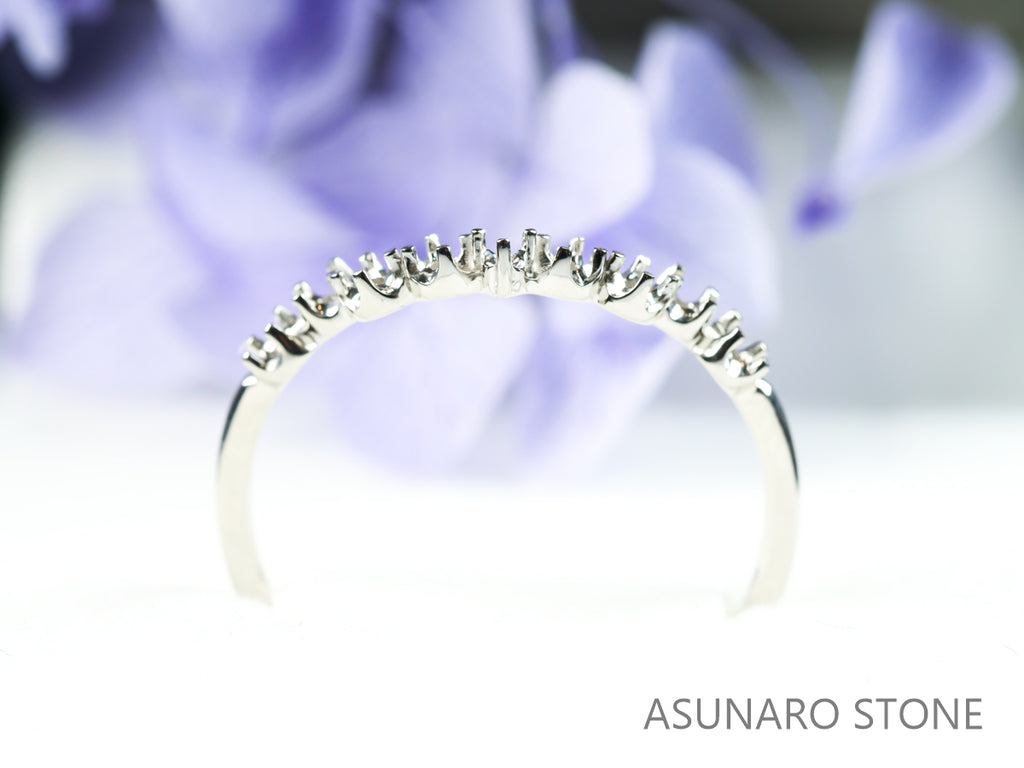 【お仕立て用】空枠番号：S37A　1.5mm用　リング枠　ハーフエタニティ【オーダージュエリー用】hpv