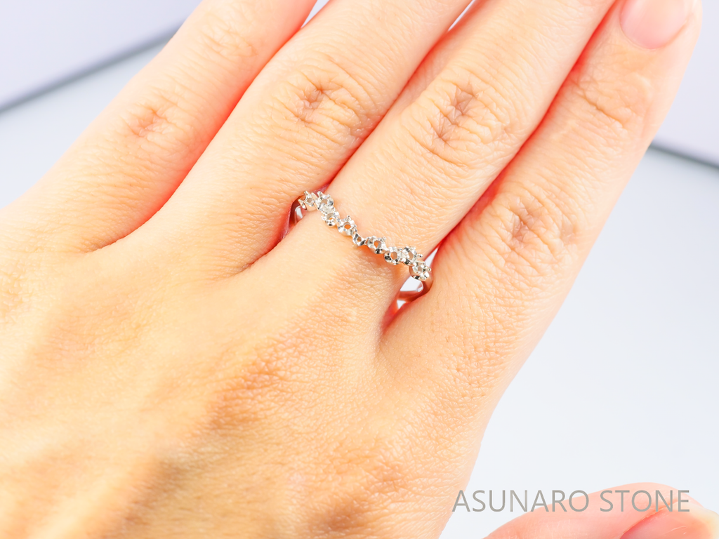 【お仕立て用】空枠番号：S37A　1.5mm用　リング枠　ハーフエタニティ【オーダージュエリー用】hpv