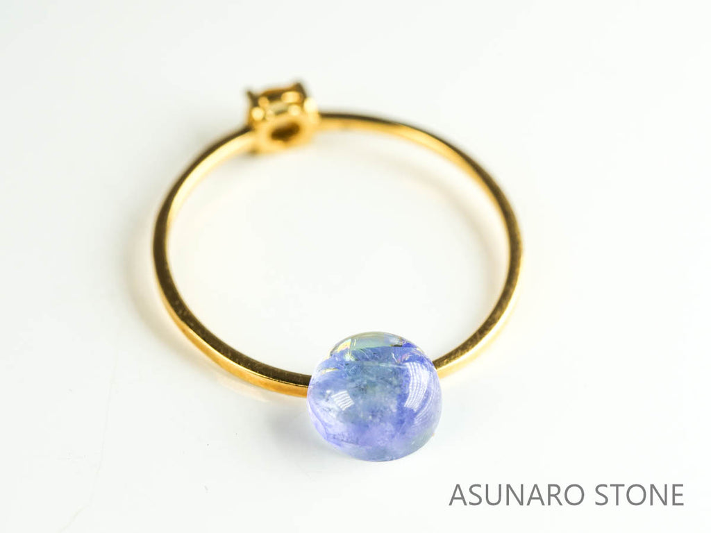 バイカラーゾイサイト（タンザナイト）  カボション　タンザニア産　　1.30ct【230215-1494】