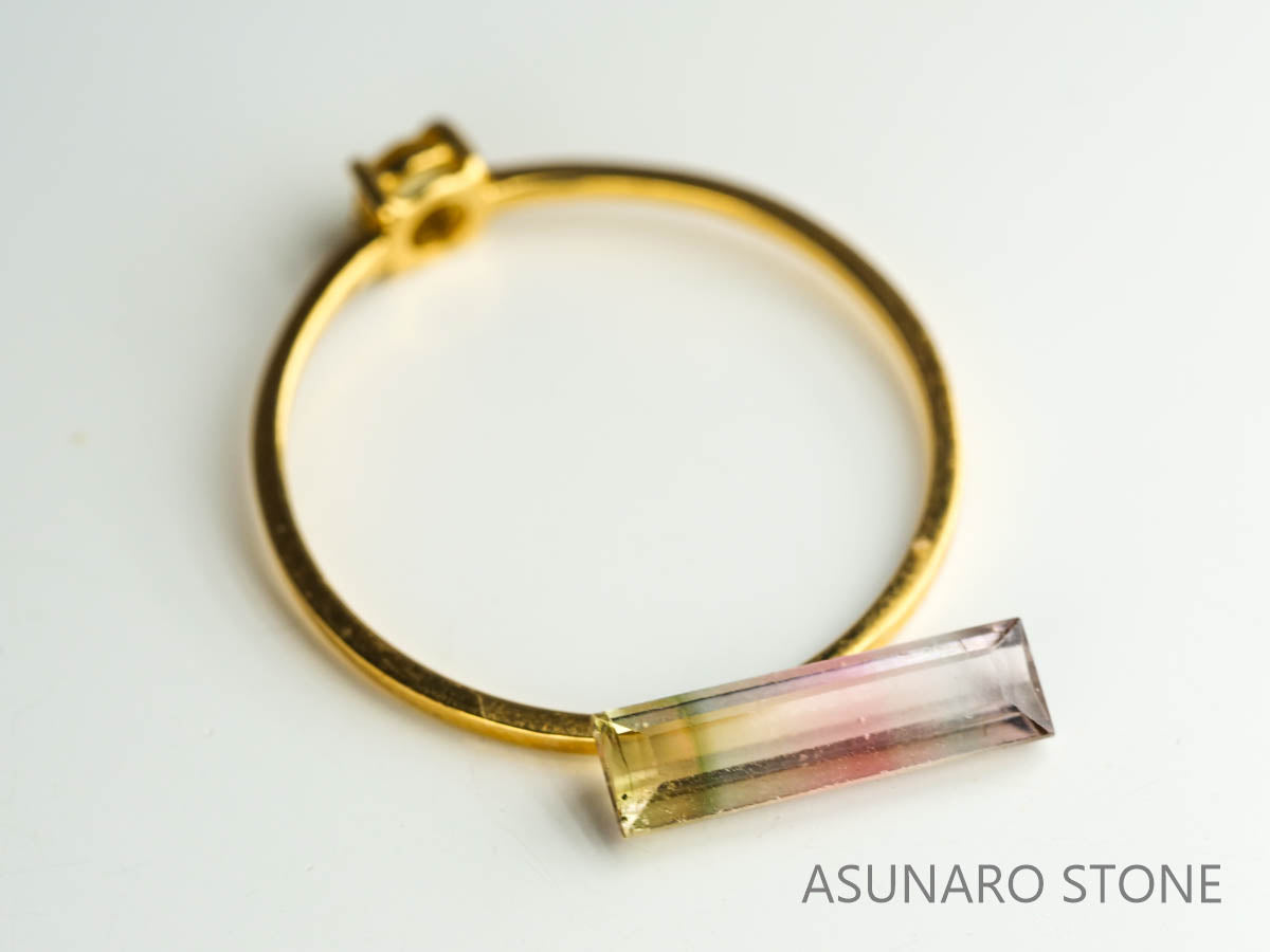 パーティーカラードトルマリン　スクエアカット　ブラジル産　　0.95ct【230313-1626】