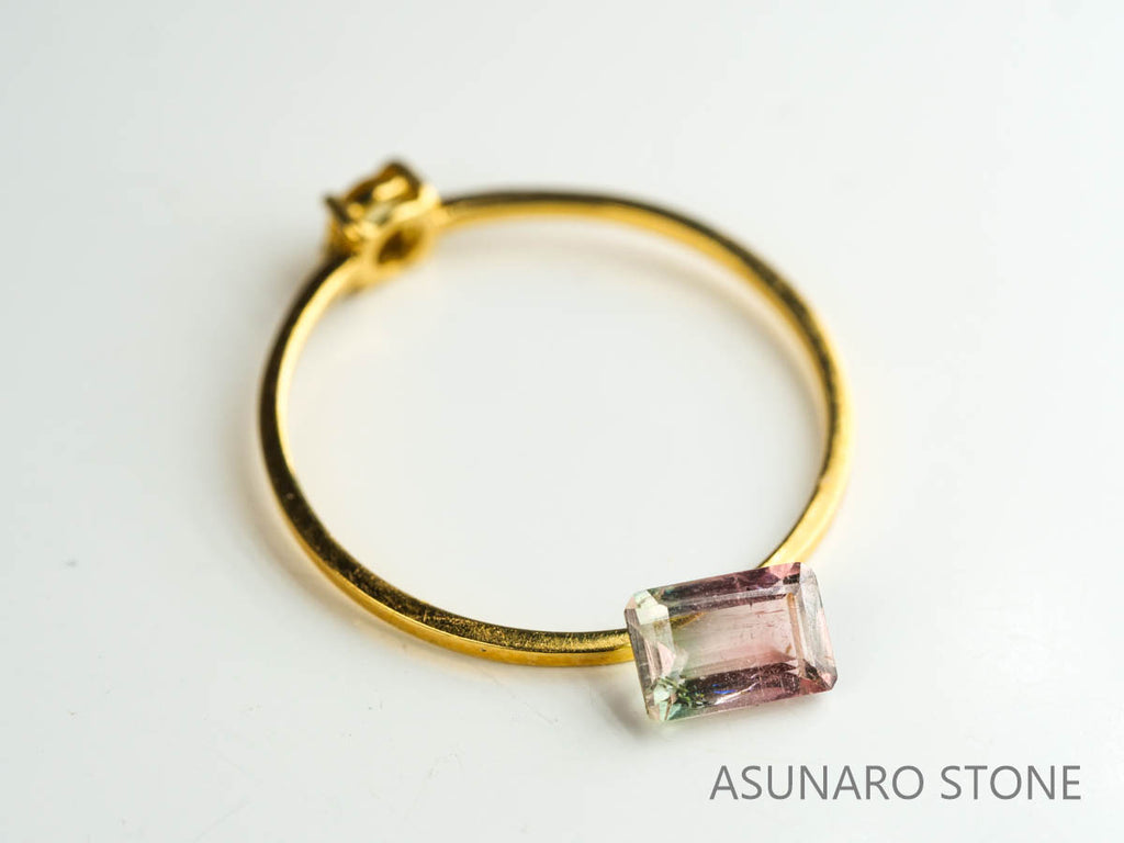 バイカラートルマリン　エメラルドカット　ルワンダ産　　0.55ct【230313-1627】