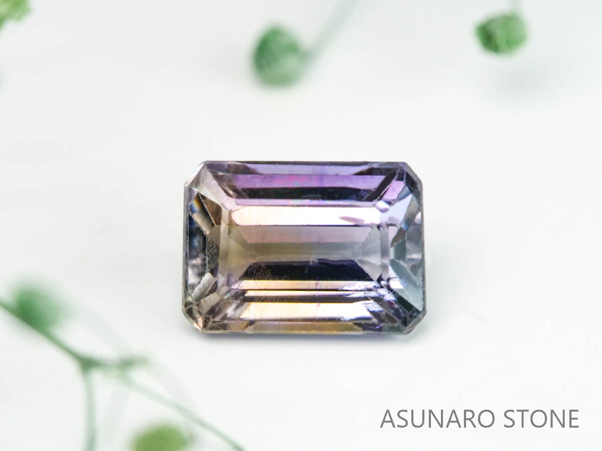 バイカラーゾイサイト（タンザナイト）  エメラルドカット　タンザニア産　　1.18ct【230220-1475】