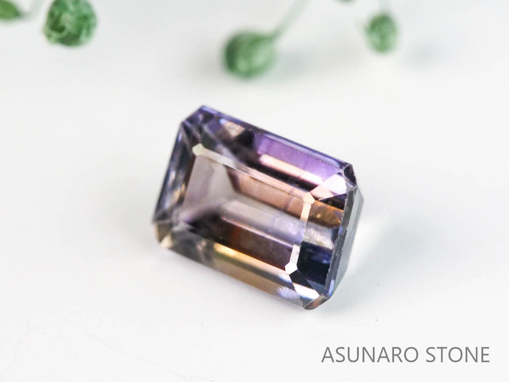 バイカラーゾイサイト（タンザナイト）  エメラルドカット　タンザニア産　　1.18ct【230220-1475】