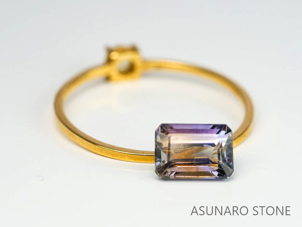 バイカラーゾイサイト（タンザナイト）  エメラルドカット　タンザニア産　　1.18ct【230220-1475】