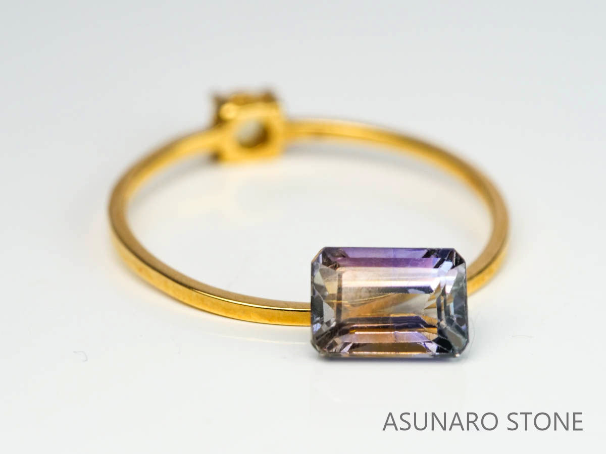 バイカラーゾイサイト（タンザナイト）  エメラルドカット　タンザニア産　　1.18ct【230220-1475】