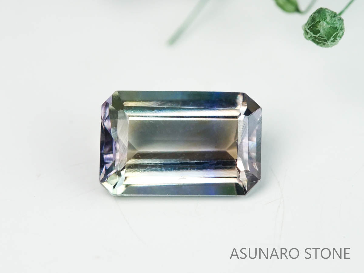 パーティーカラーゾイサイト（タンザナイト）  エメラルドカット　タンザニア産　　0.84ct【230220-1476】