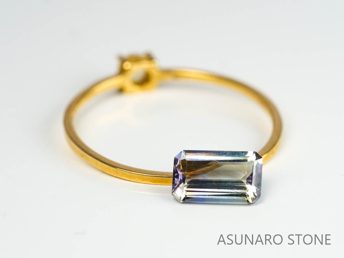 パーティーカラーゾイサイト（タンザナイト）  エメラルドカット　タンザニア産　　0.84ct【230220-1476】