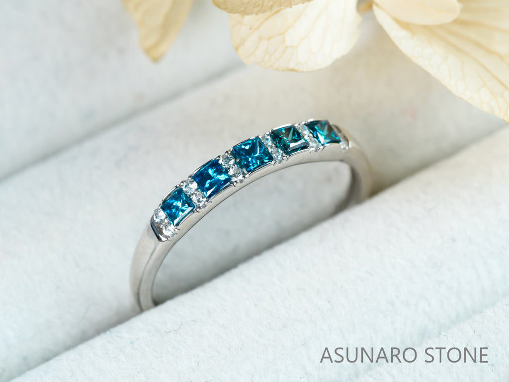 【お仕立て用】空枠番号：3014C　プリンセスカット2mm用　リング枠　ハーフエタニティ【オーダージュエリー用】hpv