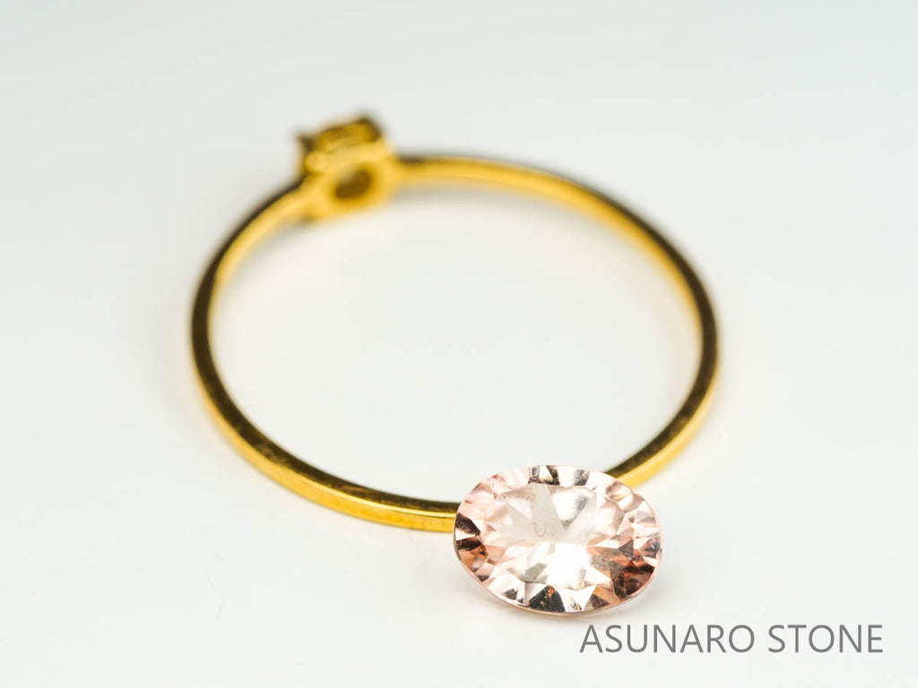 アプリコットカラートルマリン　コンケーブカット　ルワンダ産　　0.80ct【230303-1538】