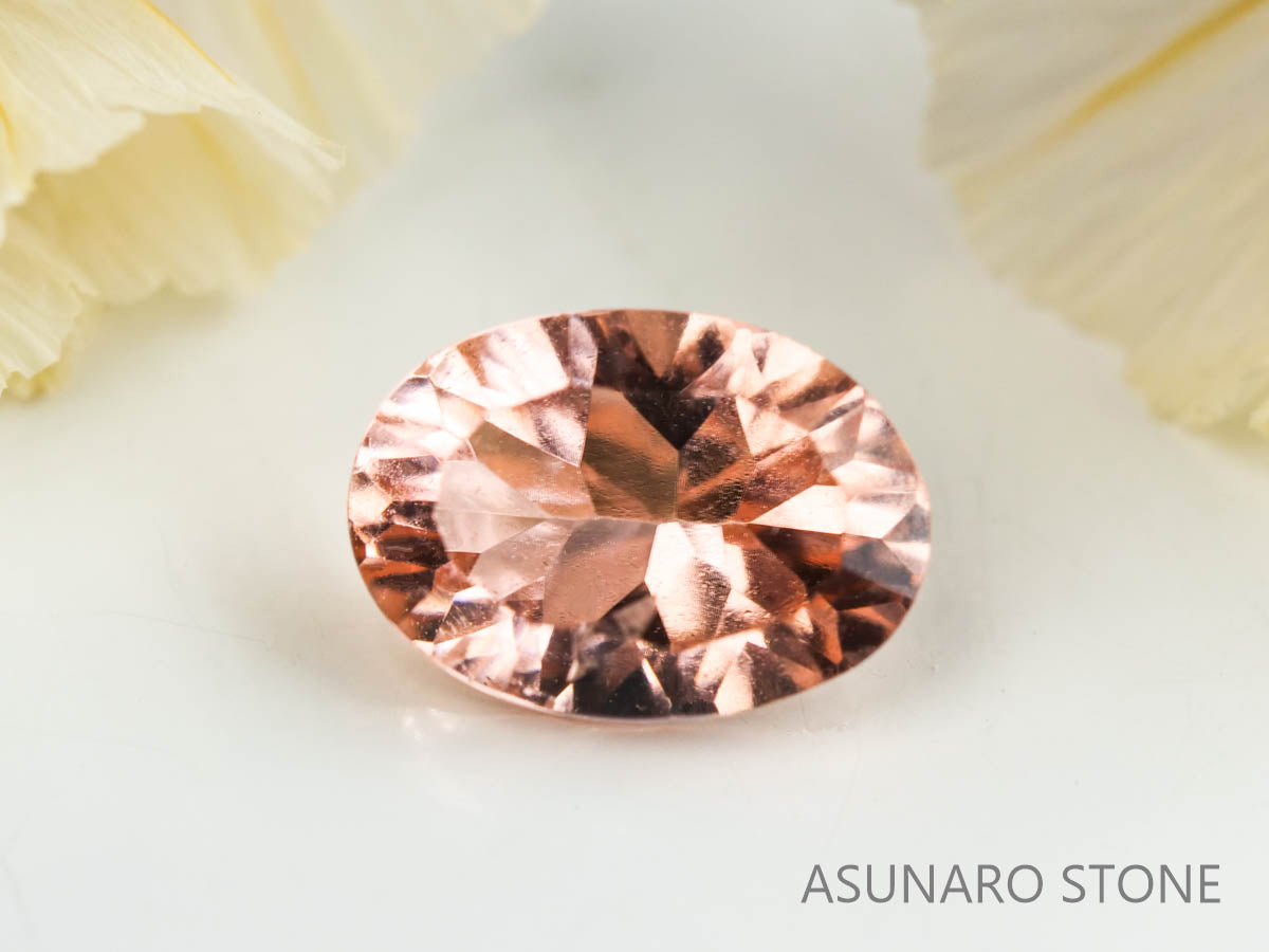 アプリコットカラートルマリン　コンケーブカット　ルワンダ産　　0.85ct【230303-1539】