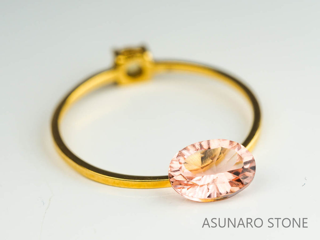 アプリコットカラートルマリン　コンケーブカット　ルワンダ産　　0.85ct【230303-1539】