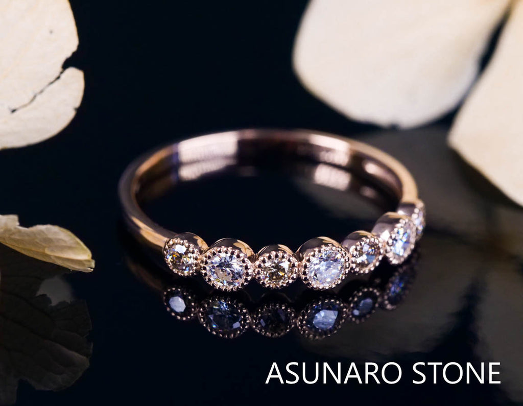 【お仕立て用】空枠番号：3670C　2.5mm 2mm用　リング枠　ハーフエタニティ【オーダージュエリー用】hpv