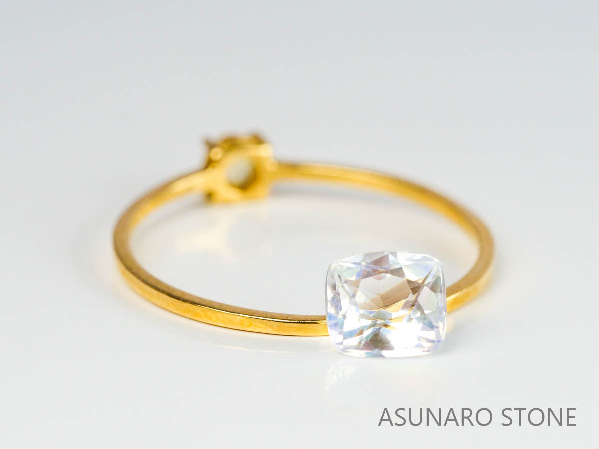 アンデシンラブラドライト　クッションカット　マダガスカル産　　0.60ct【230329-1561】