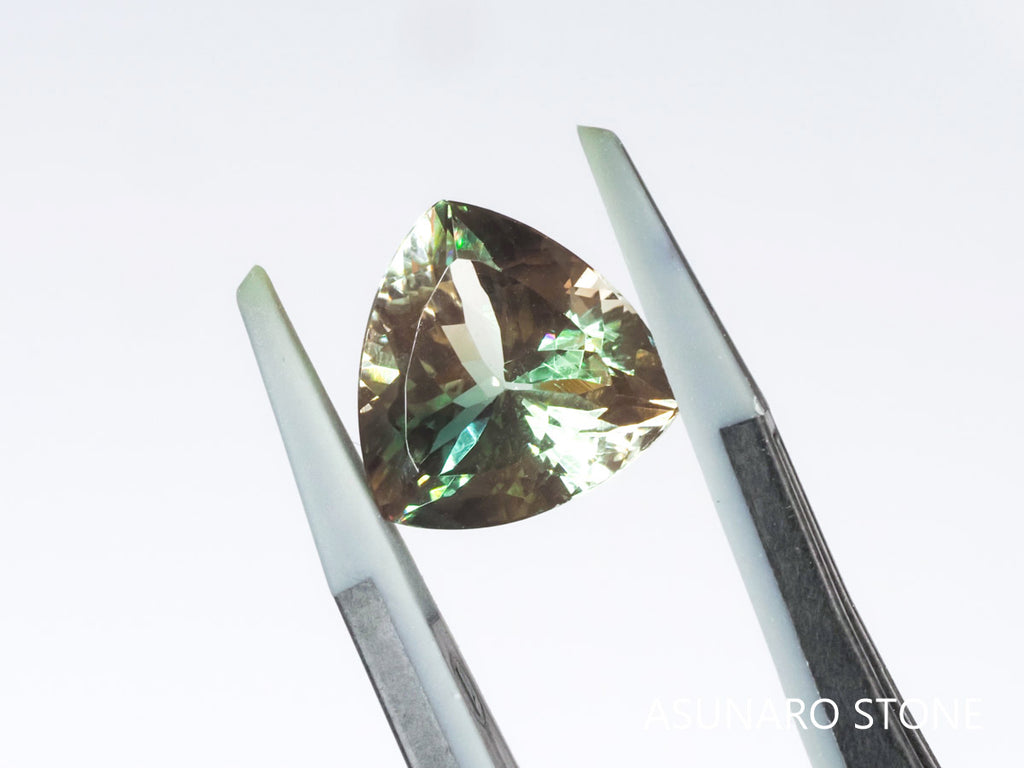 バイカラーオレゴンサンストーン トリリアントカット アメリカ産 3.61ct【os210621-241】