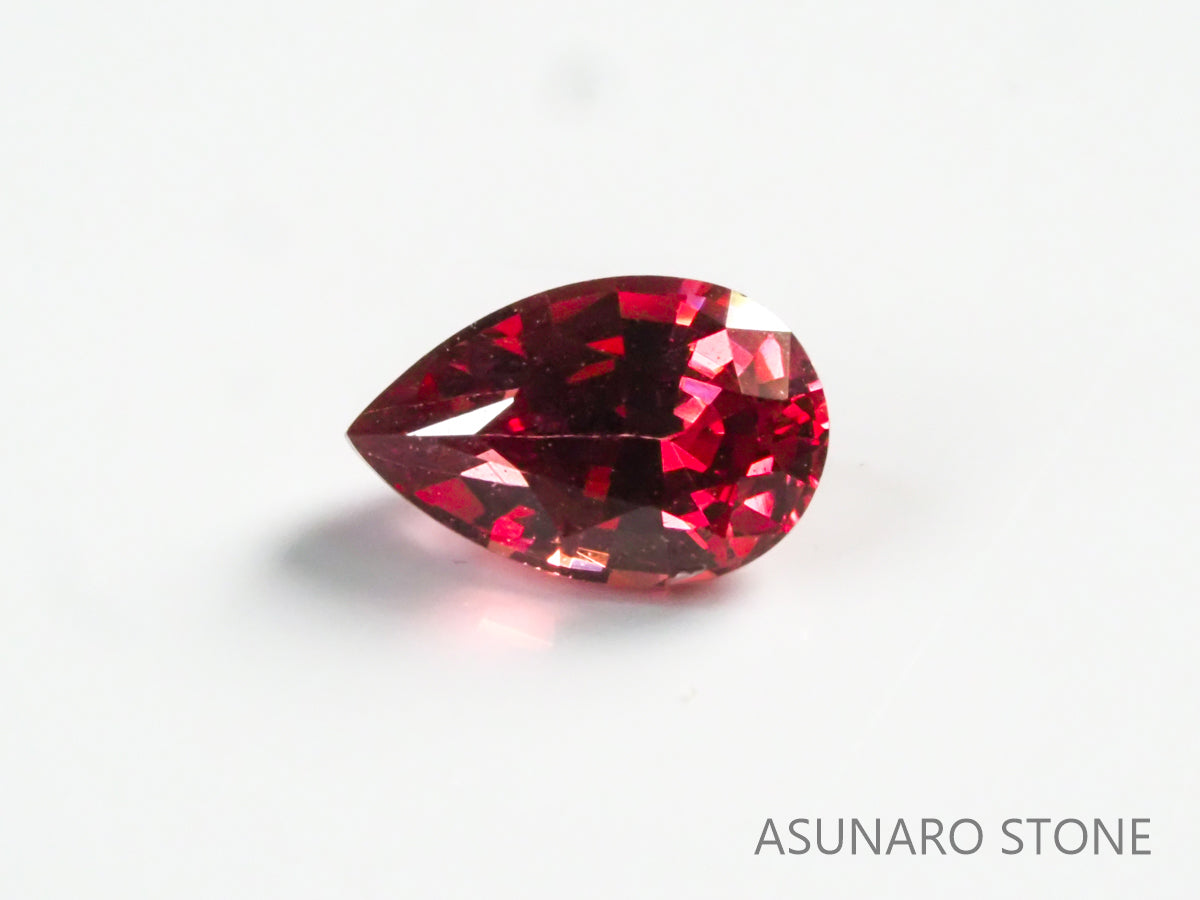 ホットピンクスピネル ペアシェイプカット タンザニア産 0.41ct【sp21040269】