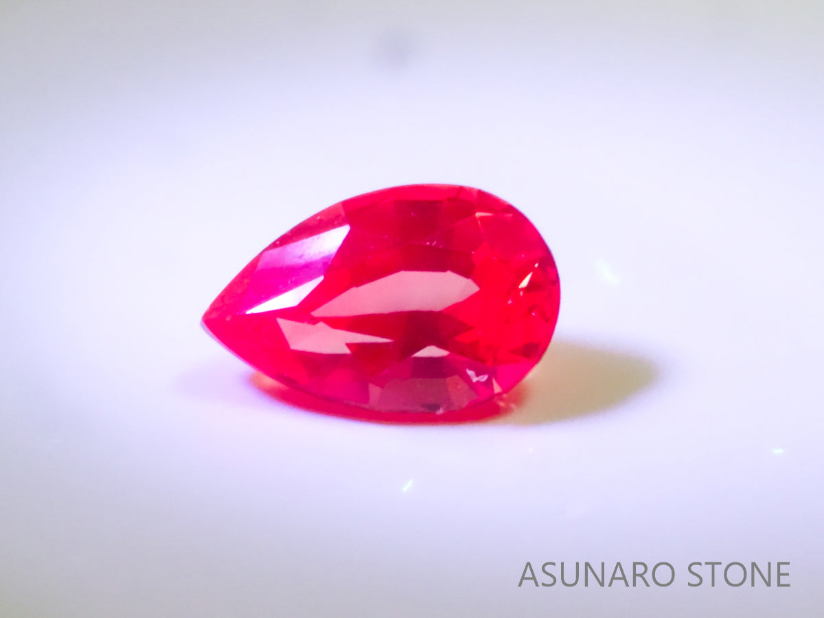 ホットピンクスピネル ペアシェイプカット タンザニア産 0.41ct【sp21040269】