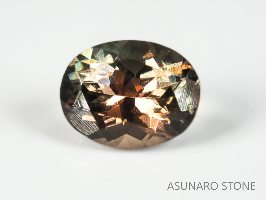 バイカラーオレゴンサンストーン オーバルカット アメリカ産 1.38ct【os2105287】