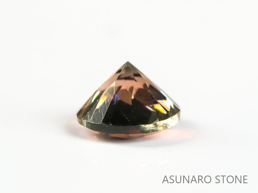 バイカラーオレゴンサンストーン ラウンドカット アメリカ産 0.73ct【os2105295】